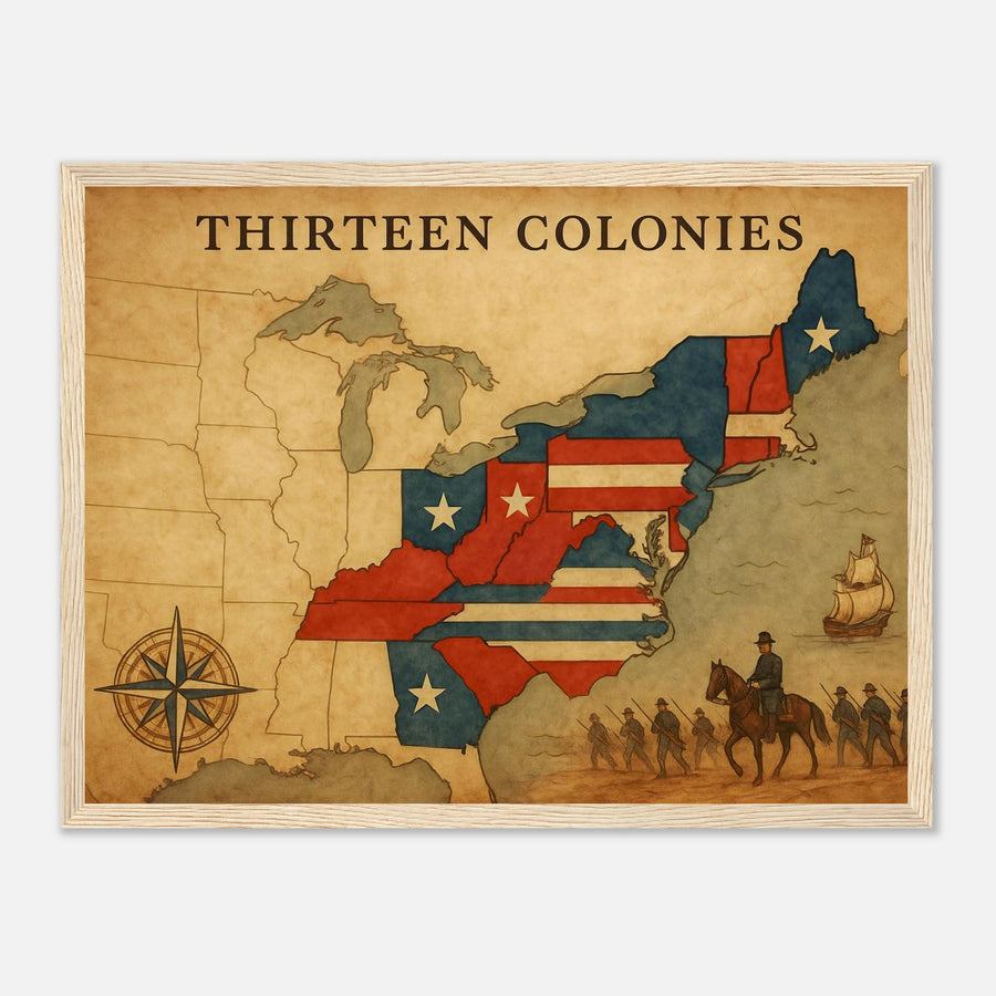 Thirteen Colonies – Canvas Art Print | Canvas of America