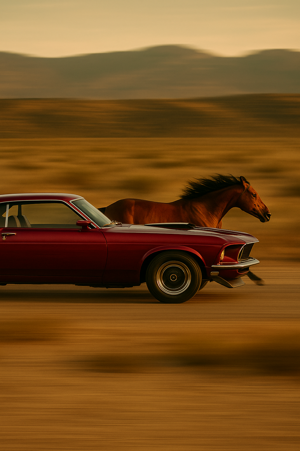 1969 Ford Mustang classic American muscle car art