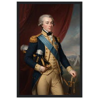 Framed portrait of an early American statesman, ready to hang.