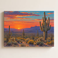Saguaro Sunset, Arizona gallery-wrapped canvas print