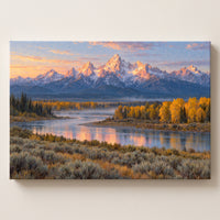 First Light on the Tetons gallery-wrapped canvas print