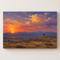 Wyoming Rider at Dusk gallery-wrapped canvas print