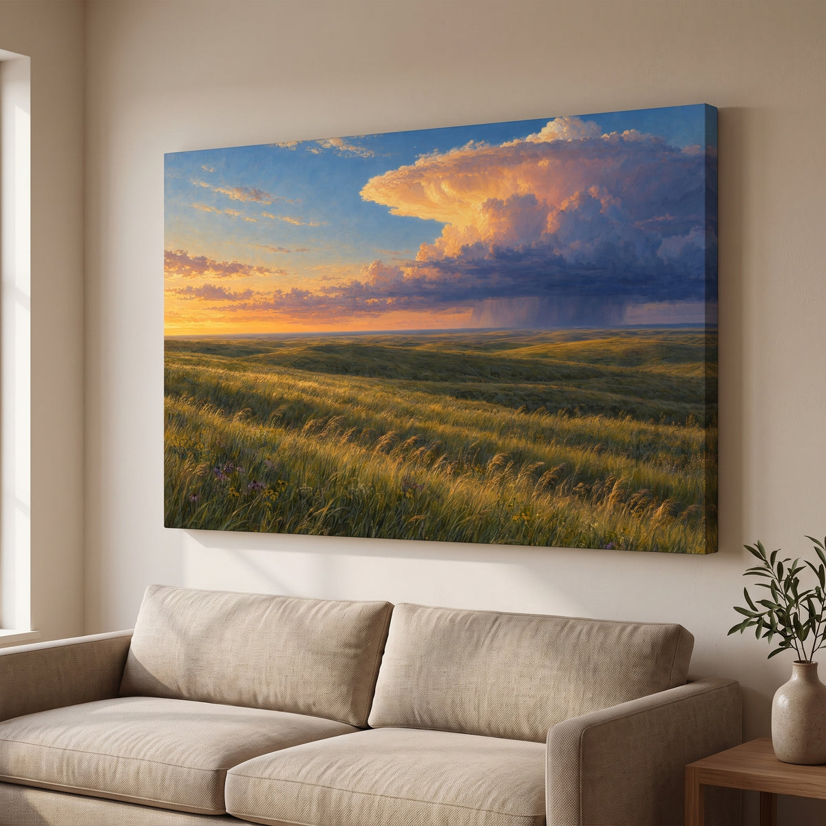 Kansas Tallgrass Evening gallery-wrapped canvas print