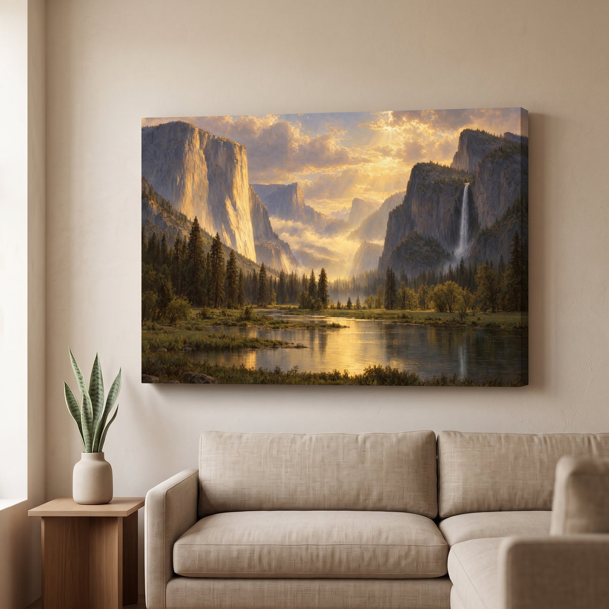 Yosemite Valley in Golden Light gallery-wrapped canvas print