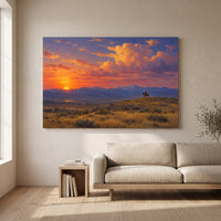 Wyoming Rider at Dusk gallery-wrapped canvas print