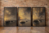 The Crossings framed prints leaning against a brick wall