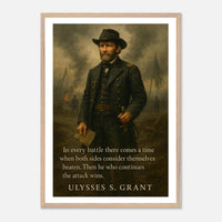 Framed portrait of General Ulysses S. Grant, ready to hang.