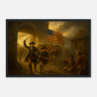 Framed print of the capture of Fort Ticonderoga, ready to hang.