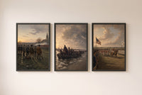 Lexington to Yorktown set of framed prints displayed as a gallery wall