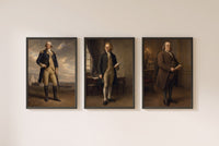 The Founders 3-piece set of framed prints hung as a gallery wall