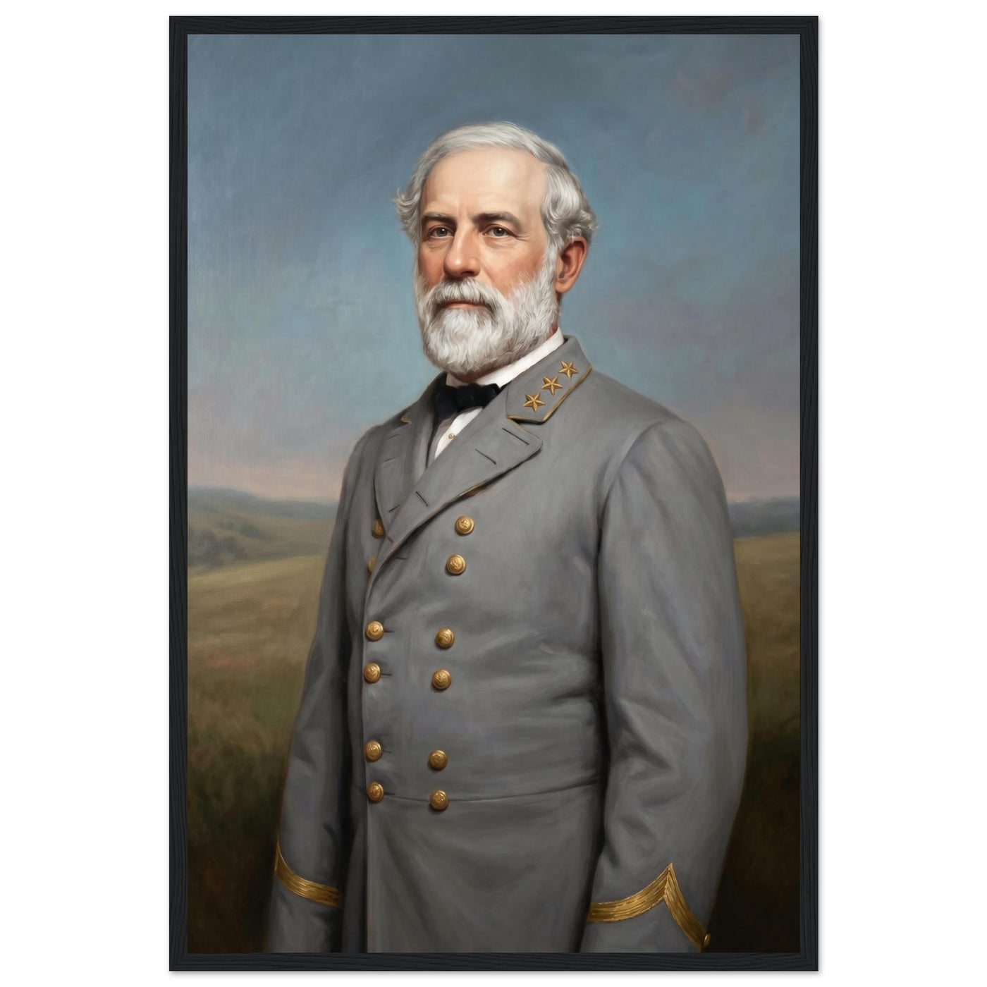 Framed portrait of a distinguished Civil War officer, ready to hang.