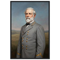 Framed portrait of a distinguished Civil War officer, ready to hang.