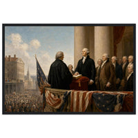 Framed print of Washington's first inauguration, ready to hang.