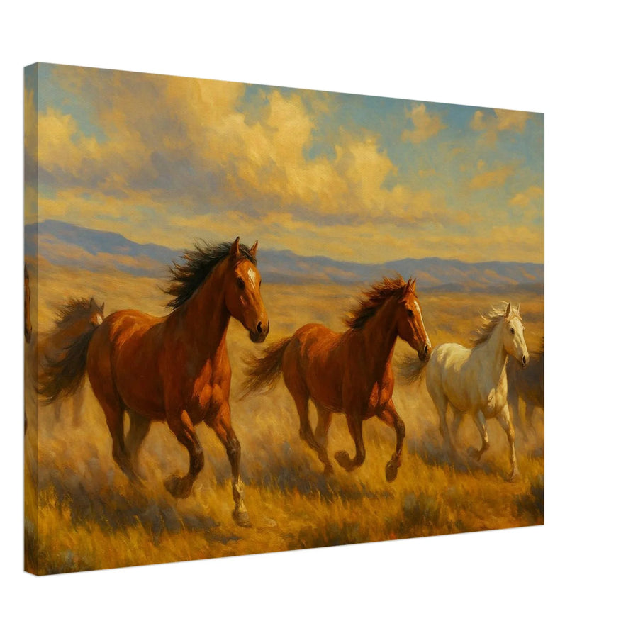 Wild Mustang Race – Canvas Art Print | Canvas of America