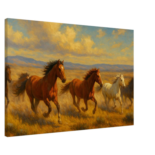 Wild Mustang Race – Canvas Art Print | Canvas of America