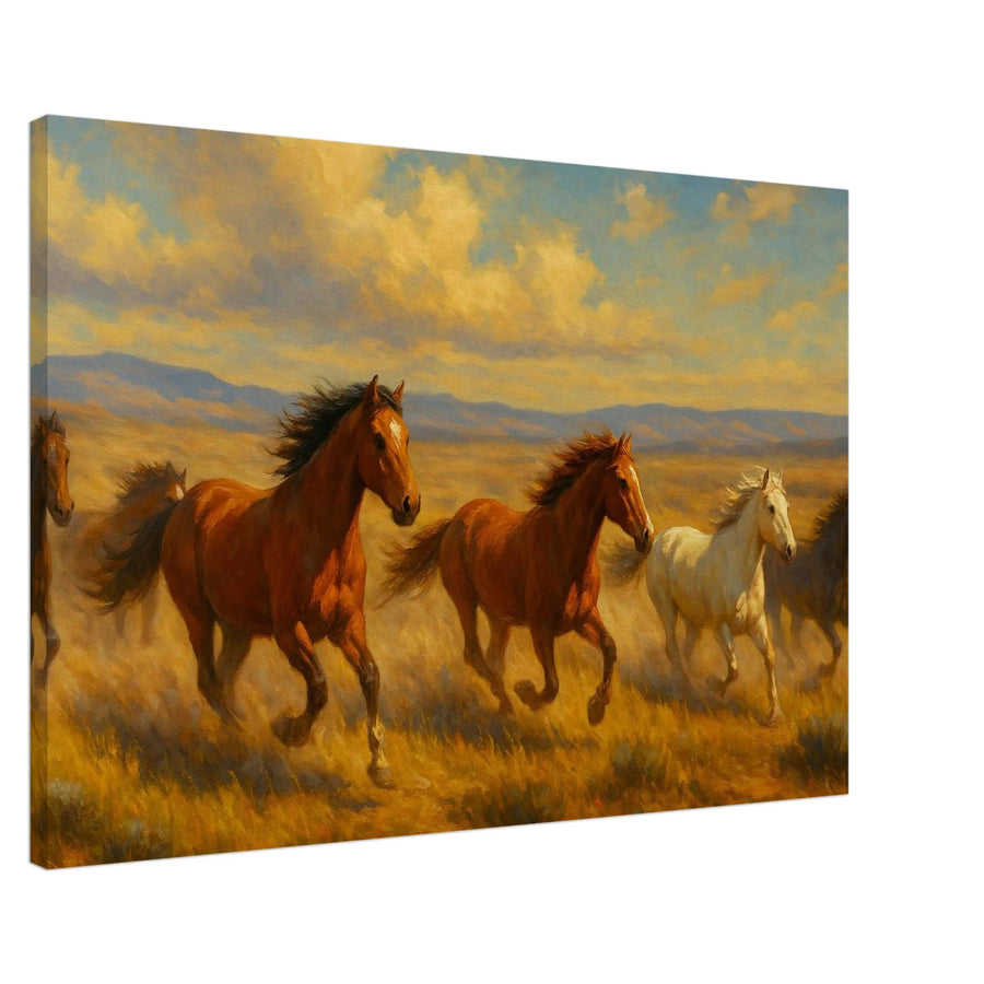 Wild Mustang Race – Canvas Art Print | Canvas of America