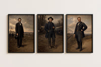 The Union Commanders set of framed prints displayed as a gallery wall