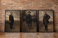 The Union Commanders framed prints leaning against a brick wall
