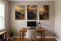 Three Days at Gettysburg framed prints hung in a home office
