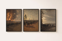 The March to the Sea set of framed prints displayed as a gallery wall