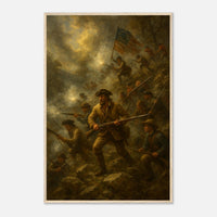 Framed print of the Battle of Kings Mountain, ready to hang.