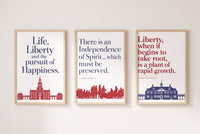 Words of Liberty set of framed prints displayed as a gallery wall