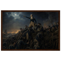 Framed print of the crossing of the Delaware, ready to hang.