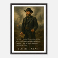 Framed portrait of General Ulysses S. Grant, ready to hang.