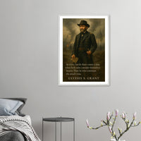 Framed portrait of General Ulysses S. Grant, ready to hang.