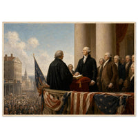 Framed print of Washington's first inauguration, ready to hang.