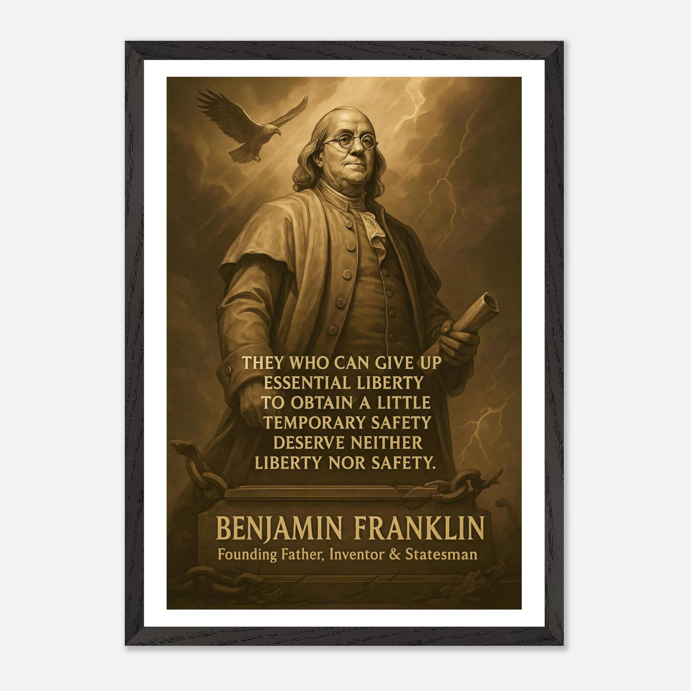 Benjamin Franklin - They Who Can Give up Essential Liberty – Canvas Art Print | Canvas of America