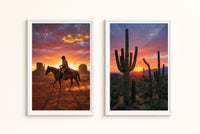 Dusk set of framed prints displayed as a gallery wall