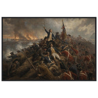 Framed print of the Battle of Bunker Hill, ready to hang.