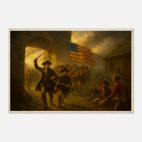 Framed print of the capture of Fort Ticonderoga, ready to hang.