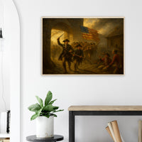 Framed print of the capture of Fort Ticonderoga, ready to hang.