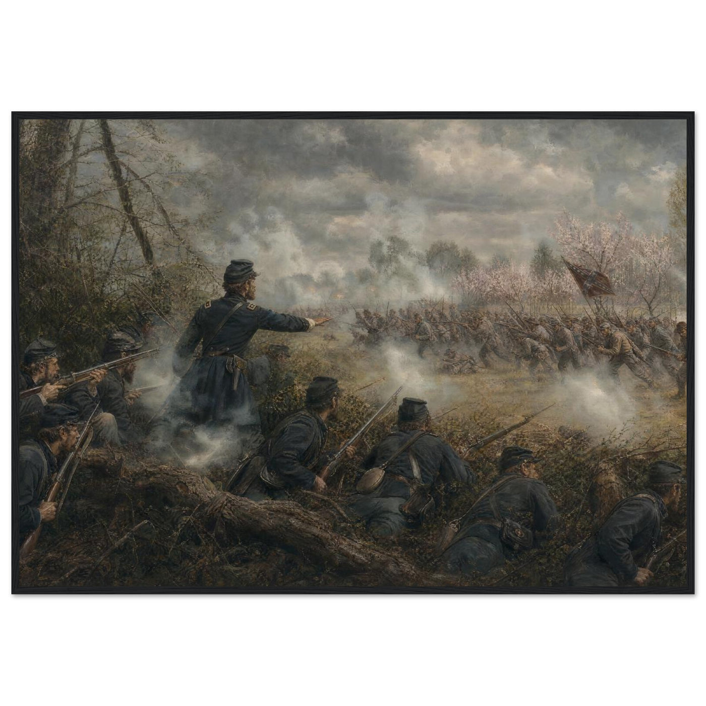 Wooden framed print of the Hornet's Nest at Shiloh — room view, ready to hang.