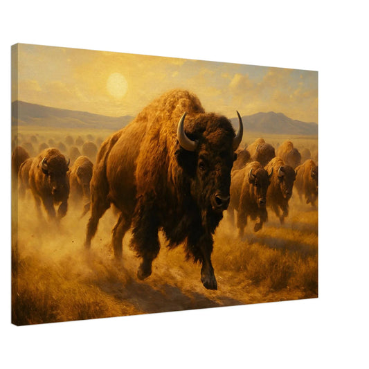 Bisons on the Plains – Canvas Art Print | Canvas of America