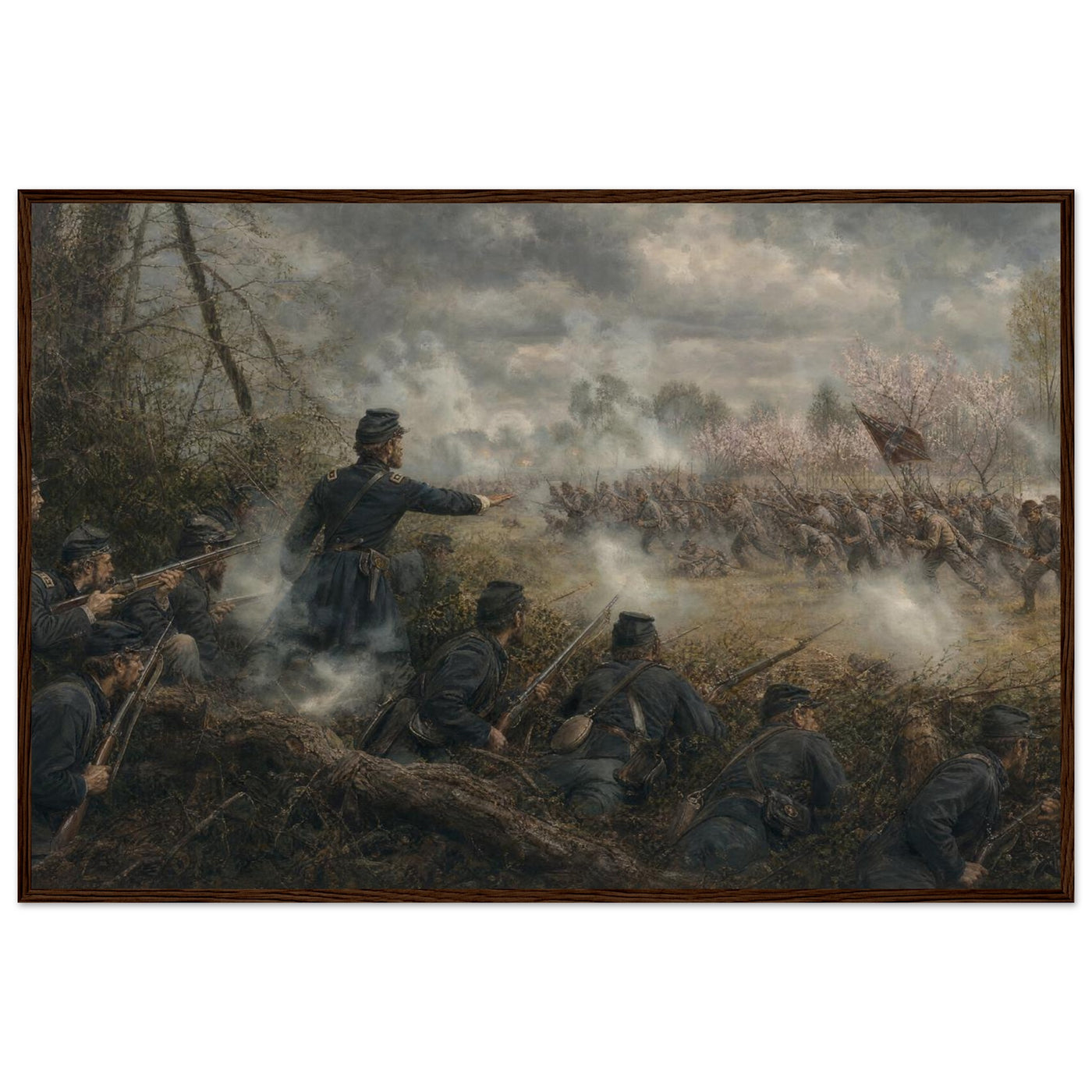Wooden framed print of the Hornet's Nest at Shiloh — room view, ready to hang.