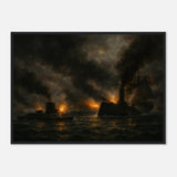 Battle of Hampton Road - The First Ironclad Clash – Canvas Art Print | Canvas of America
