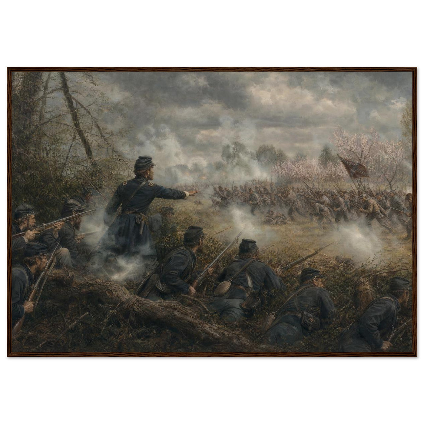Wooden framed print of the Hornet's Nest at Shiloh — room view, ready to hang.