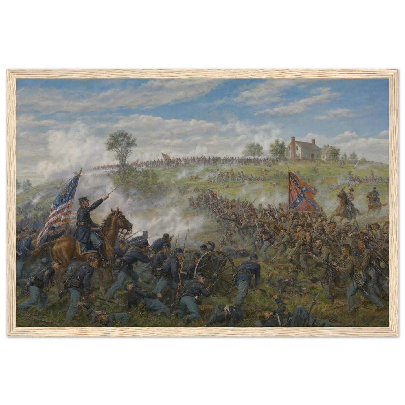 Wooden framed print of the First Battle of Bull Run — room view, ready to hang.