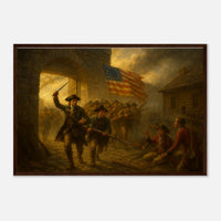 Framed print of the capture of Fort Ticonderoga, ready to hang.