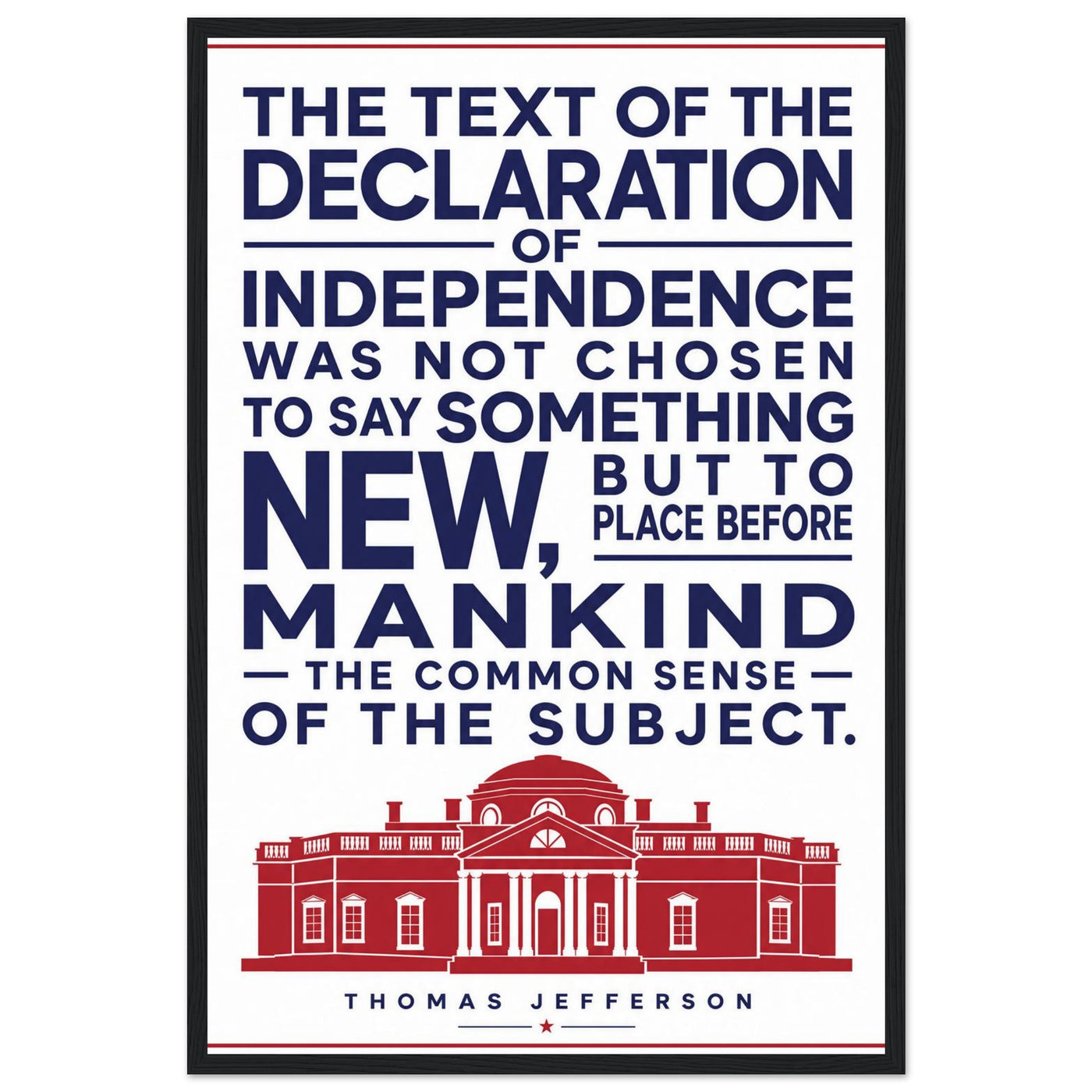 Wooden framed print of the Declaration of Independence text — room view, ready to hang.