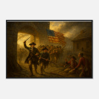 Framed print of the capture of Fort Ticonderoga, ready to hang.