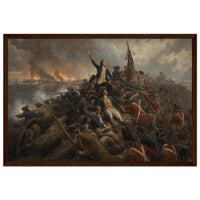 Framed print of the Battle of Bunker Hill, ready to hang.
