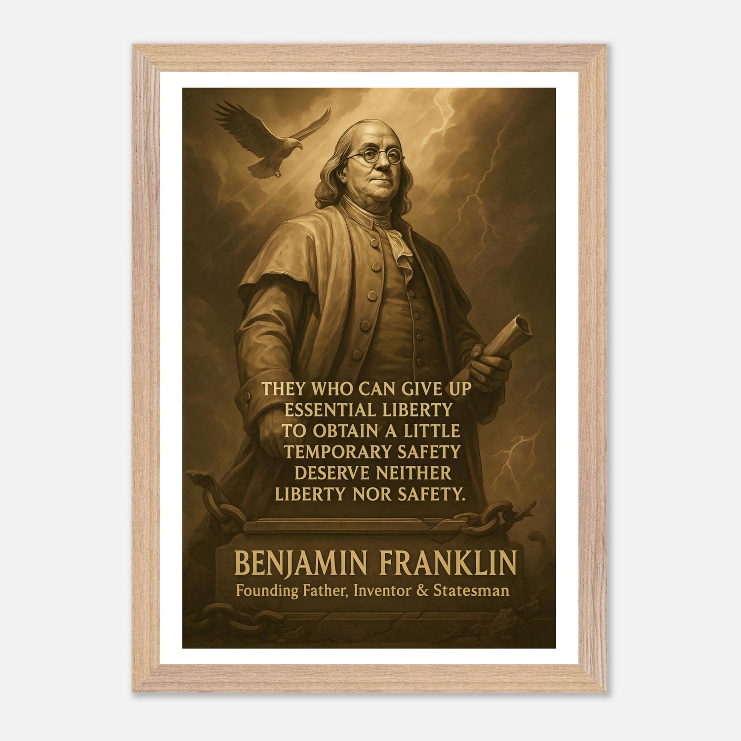 Benjamin Franklin - They Who Can Give up Essential Liberty – Canvas Art Print | Canvas of America