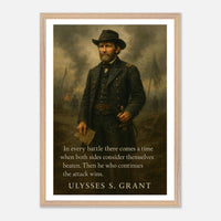 Framed portrait of General Ulysses S. Grant, ready to hang.