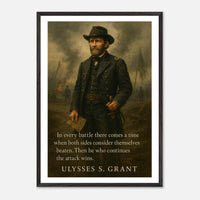 Framed portrait of General Ulysses S. Grant, ready to hang.