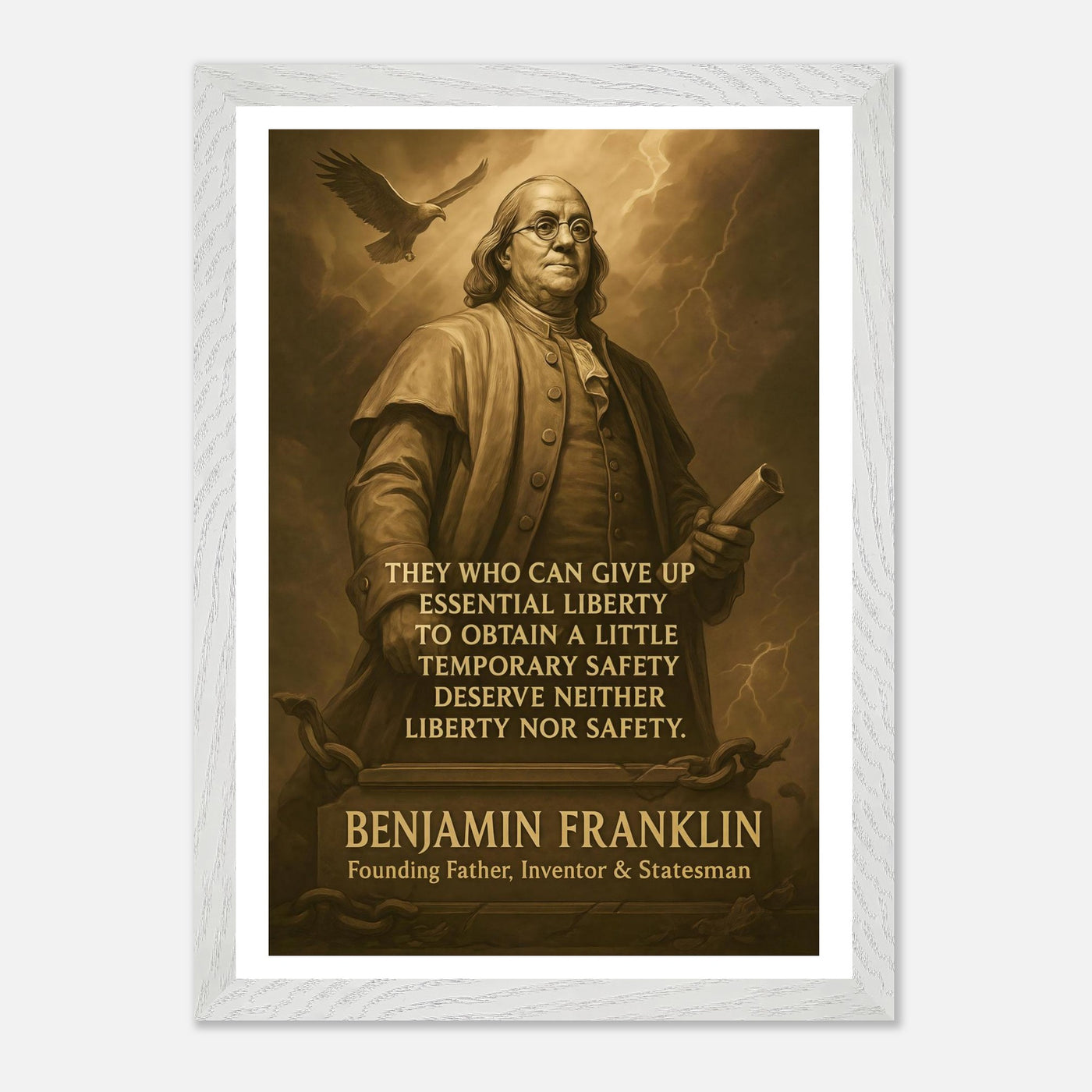 Benjamin Franklin - They Who Can Give up Essential Liberty – Canvas Art Print | Canvas of America