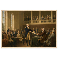 Framed print of Washington resigning his commission, ready to hang.